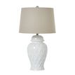 White Ceramic Ginger Jar Lamp With Linen Shade additional 1
