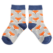 Sparrow Baby Fox Faces Socks - Silver additional 2