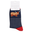 Mr Sparrow Men's Highland Cow &amp; Stripes Socks - Navy additional 2
