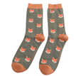 Mr Sparrow Men's Fox Faces Socks - Olive additional 1