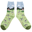 Miss Sparrow Ladies Cows in the Field Socks - Sky Blue additional 2