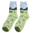 Miss Sparrow Ladies Cows in the Field Socks - Sky Blue additional 1