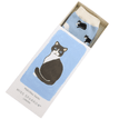 Miss Sparrow Women's Black & White Cat Matchbox Socks additional 5