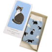 Miss Sparrow Women's Black & White Cat Matchbox Socks additional 1