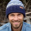 Pachamama Mens Classic Fairisle Navy Bobble Beanie Hat additional 8