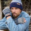 Pachamama Mens Classic Fairisle Navy Bobble Beanie Hat additional 2