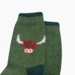 Fluffy Highland Cow Green Wool Socks additional 3