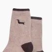 Sausage Dog Beige Embroidered Wool Socks additional 3