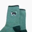 Border Collie Dog Green Embroidered Wool Socks additional 3
