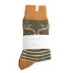 Mr Sparrow Stag Winter Wool Socks Olive additional 3