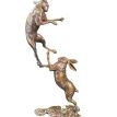 Richard Cooper Medium Hares Boxing Bronze Sculpture additional 1