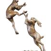 Richard Cooper Large Hares Boxing Bronze Sculpture additional 1