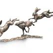Richard Cooper Small Hares Playing Bronze Sculpture additional 1