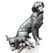 Richard Cooper Retriever with Puppies Bronze Sculpture additional 1