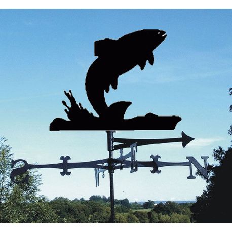 "Splash" Leaping Fish Metal Weathervane