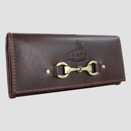 Grays "Lily" Snaffle Purse in Brown Leather