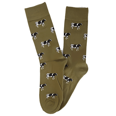 Men's Green Cow Socks