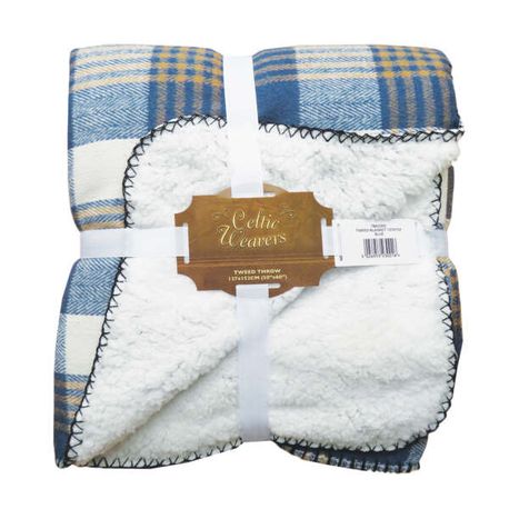 Country Lodge Blue Tweed Blanket/Throw