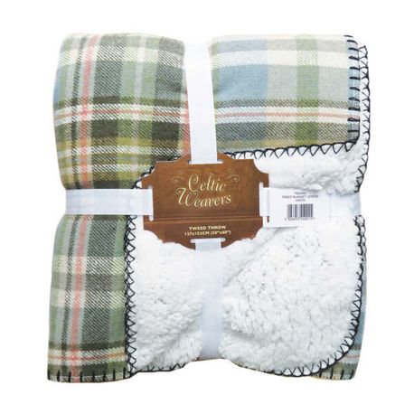 Country Lodge Green Tweed Blanket/Throw