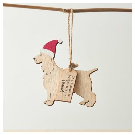 "Christmas Is Better With A Spaniel" Hanging Christmas Decoration