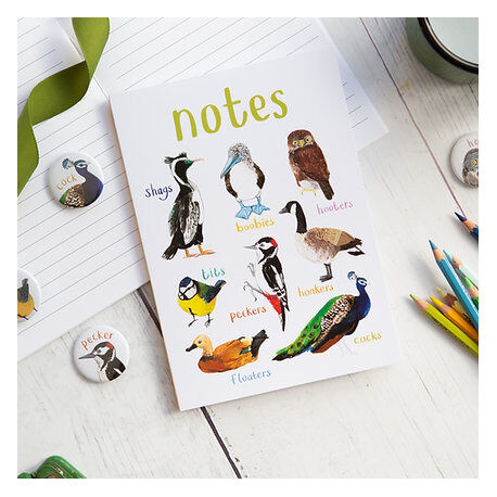 Sarah Edmonds Cheeky Birds A5 Recycled Notebook