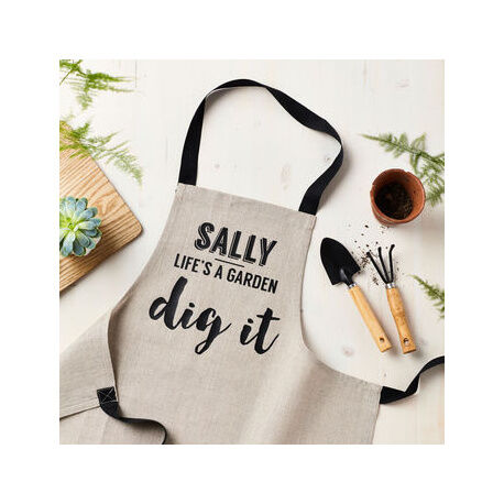 Personalised Dig It Linen Gardening Apron