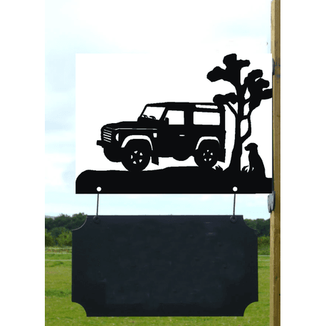 Personalised Land Rover Defender 90 Hanging House Name Sign