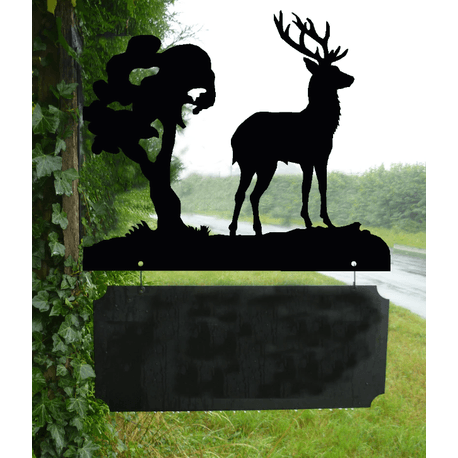 Personalised Stag 'Stand Tall' Hanging House Name Sign