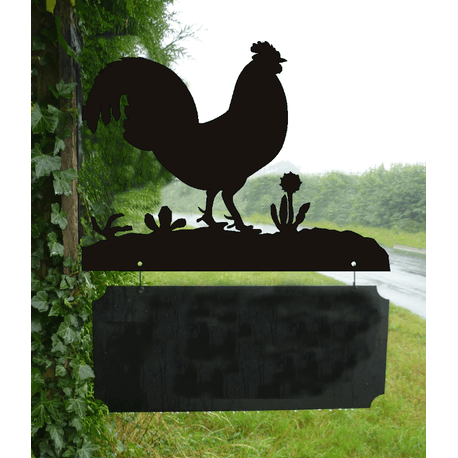 Personalised Cockerel Hanging House Name Sign