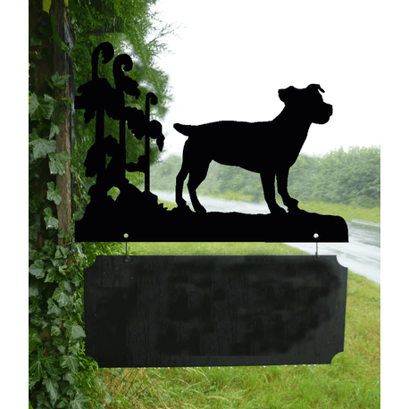 Personalised Jack Russell Docked Hanging House Name Sign
