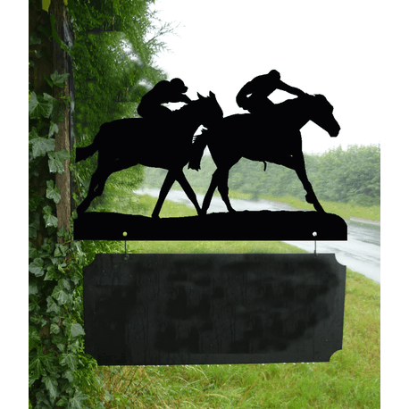 Personalised Horse Racing Hanging House Name Sign