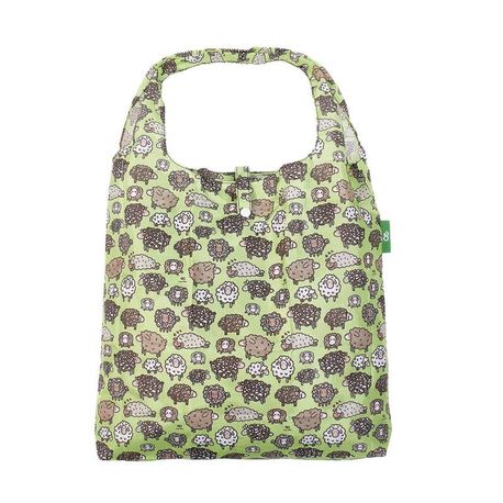 Eco Chic Green Cute Sheep Recycled Shopping Bag