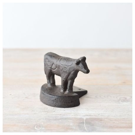 Cast Iron Cow Ornament Doorstop Wedge