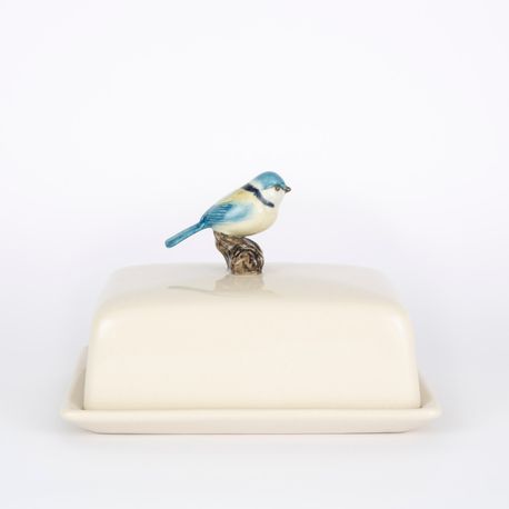 Quail Ceramics Blue Tit Butter Dish