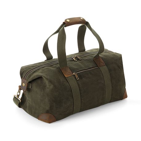 Luxury Waxed Canvas Holdall - Khaki