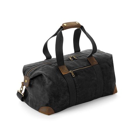 Luxury Waxed Canvas Holdall - Black