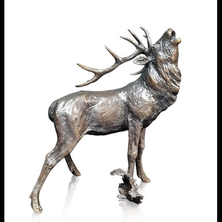 Richard Cooper Stag Roaring Bronze Sculpture