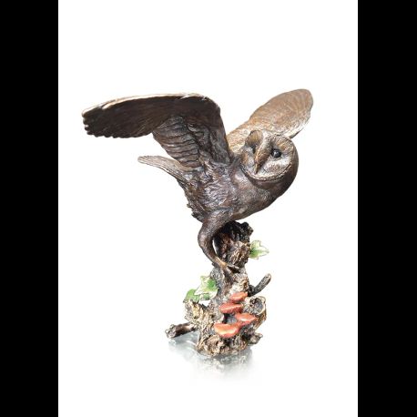Richard Cooper Barn Owl with Ivy Bronze Sculpture