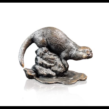 Richard Cooper Small Otter Bronze Sculpture