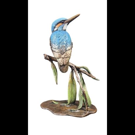 Richard Cooper Kingfisher with Willow Bronze Sculpture