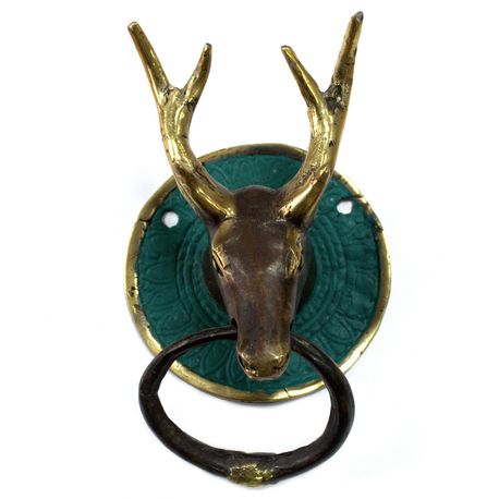 Stags Head Brass Door Knocker
