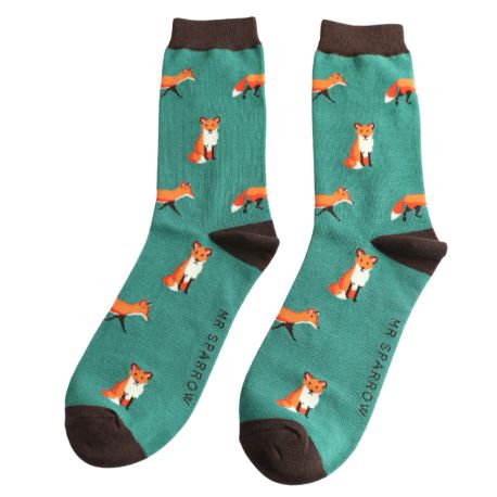 Men's Green Fox Socks