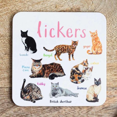 Sarah Edmonds Lickers Cat Coaster