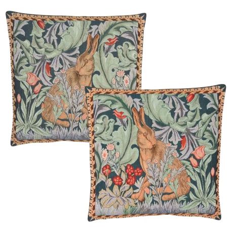 Hines of Oxford Pair of Morris Hare Tapestry Cushions
