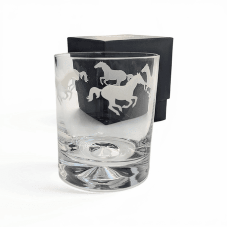 Elegance Galloping Horse Whisky Tumbler Glass