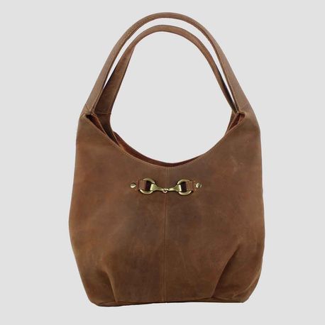 Grays Grace Slouchy Snaffle Leather Handbag in Hunter
