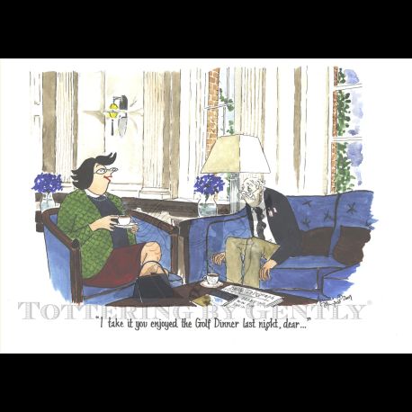 Tottering by Gently - Good evening at golf club Print