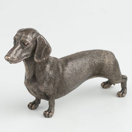 Dachshund Dog Standing Cold Cast Bronze Sculpture