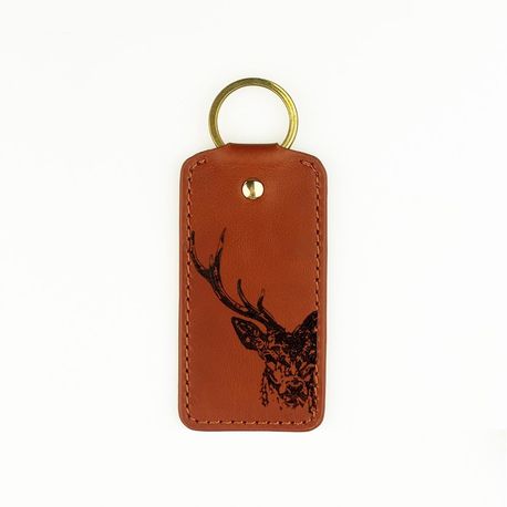 Selbrae House Leather Stag Keyring