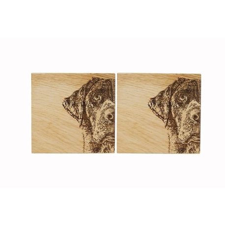 Selbrae House Oak Set of 2 Labrador Coasters